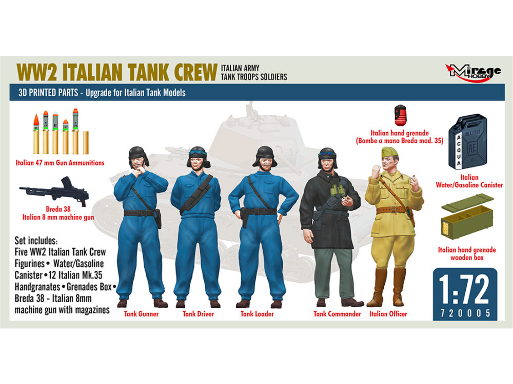720005 ITALIAN Tank crew ww2 1/72 MIRAGE